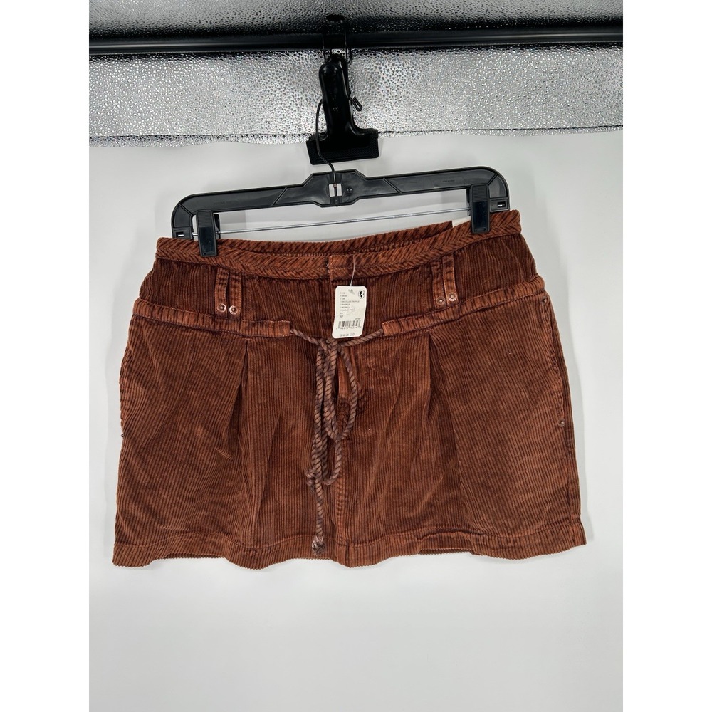 Free People Silver Springs Cord Mini Skirt Corduroy We The Free Brown‎ Size 30